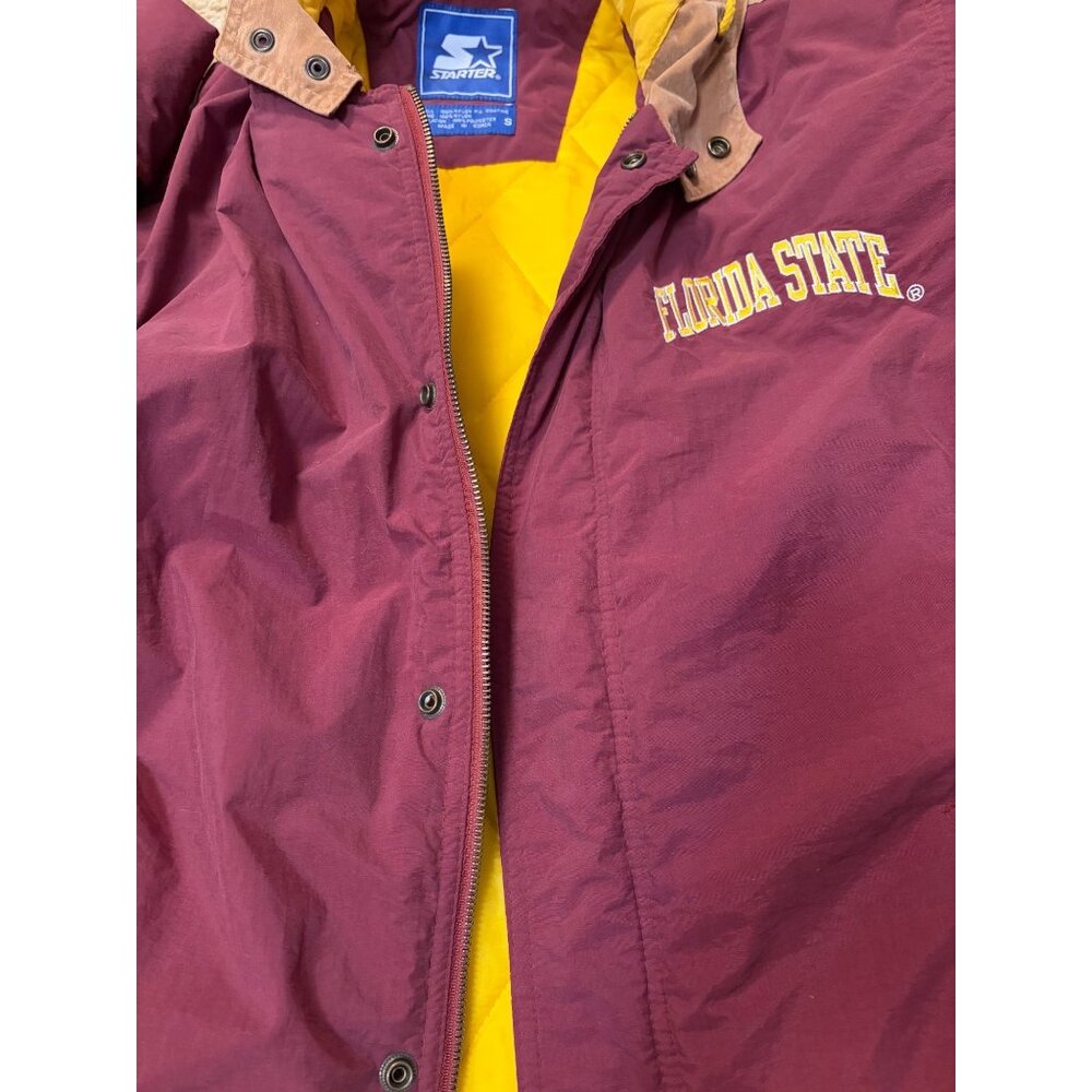 Vintage Starter Florida State Seminoles Hooded Jacket Mens Small NCAA Logo 1990s - Picture 9 of 9